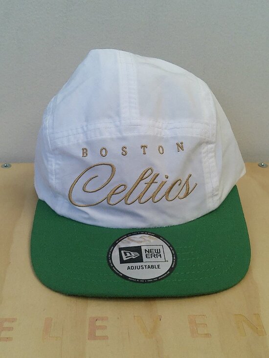 New Era Other - Boston Celtics Hat New Era 5 Panel Script Logo Strapback White Green NBA Cap